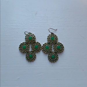 Green & gold Stella & Dot earrings